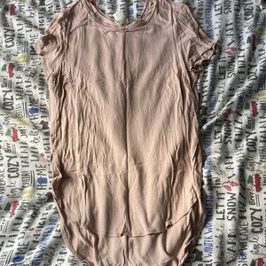 Long in the back shorter in the front baby pink tee